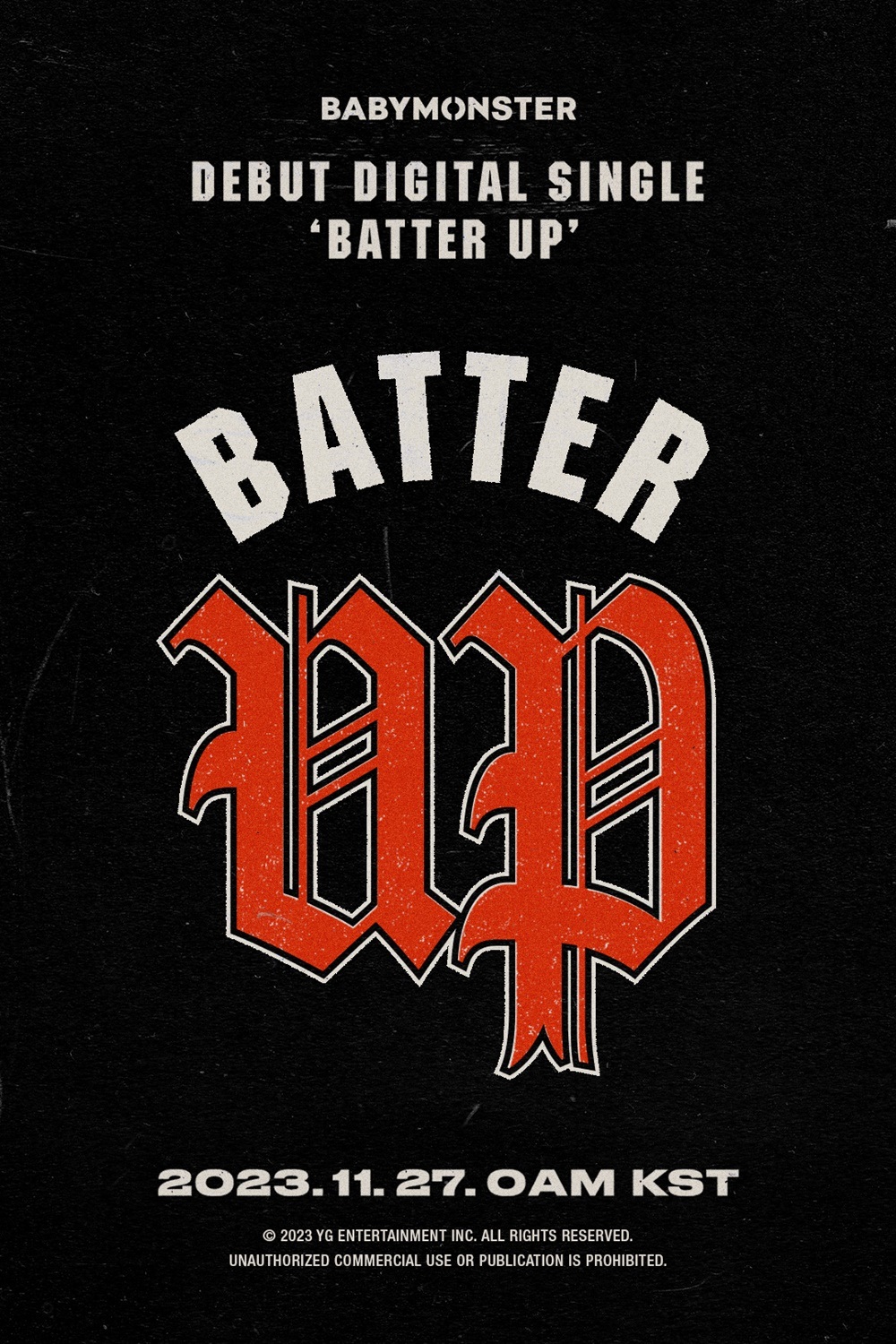 YG BABY MONSTER、強烈なヒップホップでデビュー「BATTER UP」

YG新人ガールズグループBABY MONSTERのデビュー曲タイトルが公開された。

YGエンターテインメントは20日、BABY MONSTERのデビュー曲は「BATTER UP」と明らかにした。

「BATTER UP」は、野球の試合中に審判が次の打者を呼ぶ際に使用する信号として、打者に向かって打席の前の準備を知らせる意味で使われる単語である。この直感的なタイトルが妙な緊張感を作り出す。

YGが７年ぶりに公開するガールズグループBABY MONSTERが果たしてどんなジャンルとスタイルでデビューするか期待感を高めている。

今日公開された「BATTER UP」のポスターの中の荒い質感のスポーティなロゴも非常に強烈である。 グローバル音楽市場への出撃準備を終えたBABY MONSTERの堂々とした第一歩を予感させる。

YG側は「『BATTER UP』はBABY MONSTERの始まりを知らせる堂々さと抱負が込められた曲」とし「BABY MONSTERだけの持つ差別化された存在感を刻印する強烈なヒップホップ音楽になるだろう」と耳打ちした。

BABY MONSTER（ルカ・ファリタ・アサ・ハラム・ローラ・チキタ）は来る27日０時デビューデジタルシングル「BATTER UP」を発表し、本格デビュー信号弾を撃ちあげる。


正式デビューが一週間前に迫ってきた中、グローバル最上アーティストとして位置づけられたBLACKPINKの系譜を継ぎ、「モンスター新人」としての実力と力量をすべて備えた彼女らがKポップ市場をどのように揺るがすか期待を集めている。

写真= YGエンターテイメント