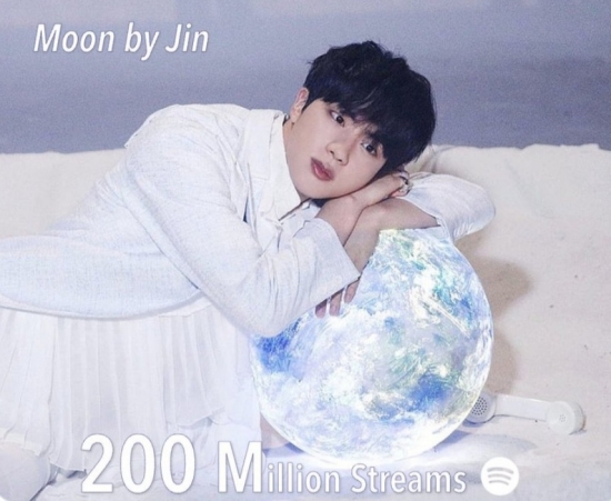 BTS JIN、「Moon」2億ストリーミング突破... 圧倒的人気